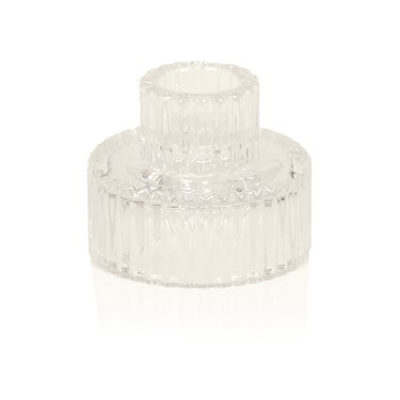 Clear Glass Christmas Candle Holder