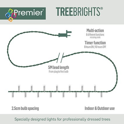 Premier 240 Multi Colour Treebrights Christmas String Lights
