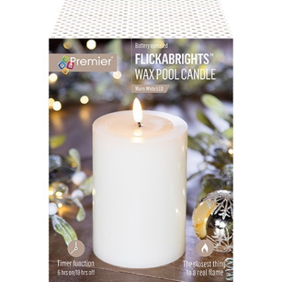 Flickabrights Wax Pool Christmas Candle 9 x 13cm
