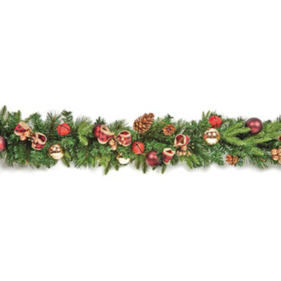 Luxury Red Dressed Christmas Garland 1.8m