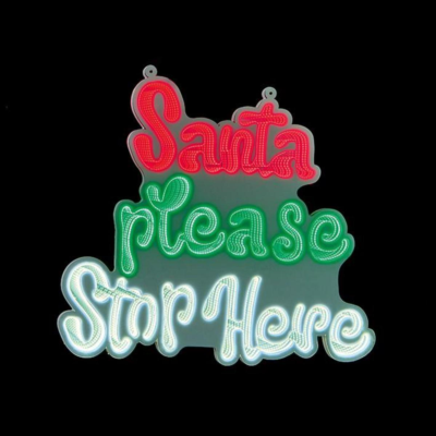 Santa Please Stop Here Infinity Christmas Sign