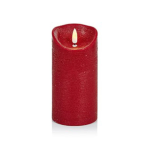 Red 18 x 9cm FlickaBright Textured Christmas LED Candle with Timer