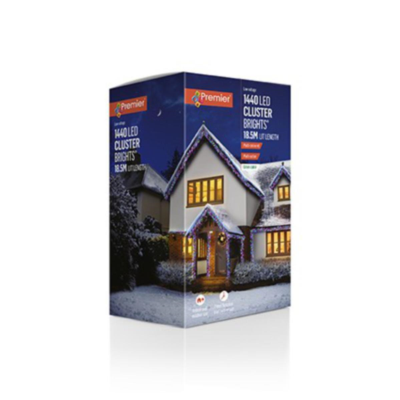 Premier 1440 LED Cluster Brights Christmas Lights Multi Colour