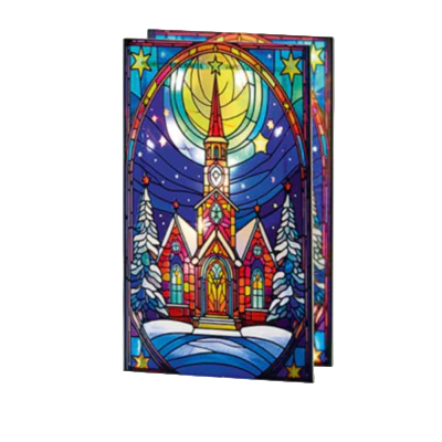 Christmas Church Stained Glass Lit Christmas Ornament