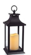 Christmas Vintage Style Lantern with Flickering Candle