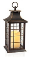 Christmas Vintage Style Lantern with Flickering Candle