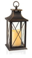 Christmas Vintage Style Lantern with Flickering Candle