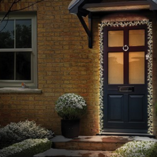 Premier White LED Supabrights Christmas Door Garland 5.5m