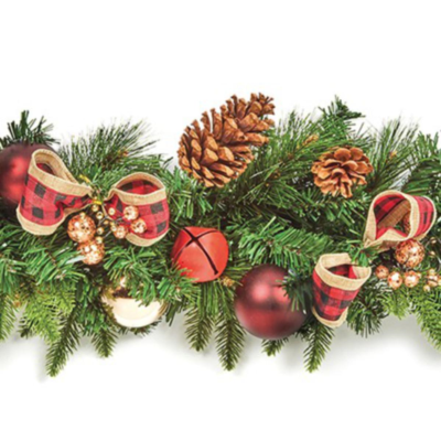 Luxury Red Dressed Christmas Garland 1.8m