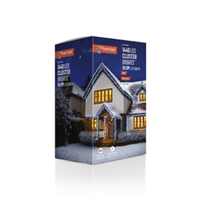Premier 1440 LED Cluster Brights Christmas Lights White