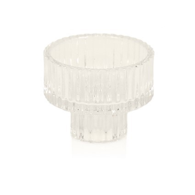 Clear Glass Christmas Candle Holder