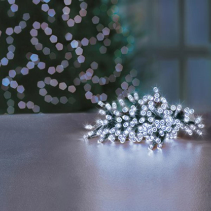 Premier 1000 White Timelights Battery Operated Christmas  String Lights