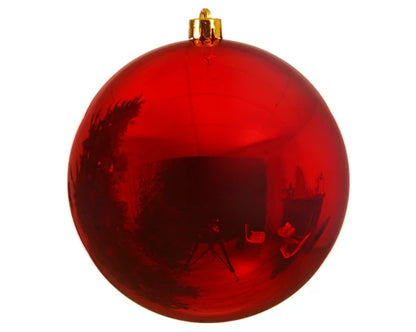 Large Red Shiny Christmas Bauble 25cm