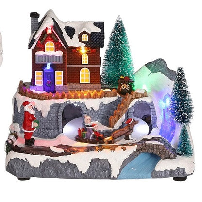 Luville Christmas Village Mountain Scene Animated Decoration
