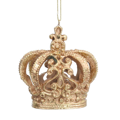 Gold Crown Hanging Christmas Tree Decoration 9cm