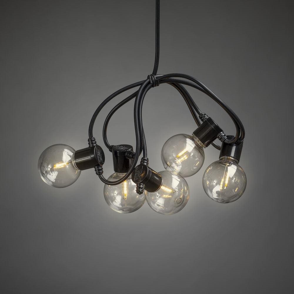 Konstsmide 20 Clear Round Bulbs with Amber LED's
