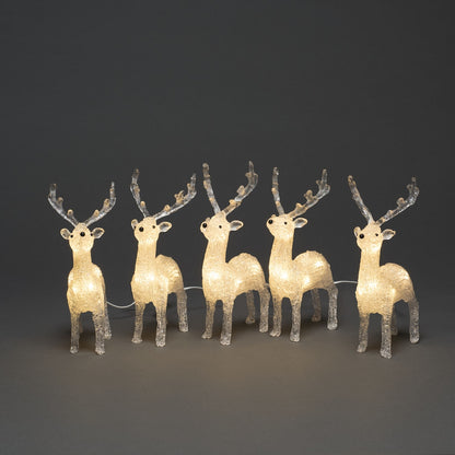 Konstsmide 5 Piece Acrylic Reindeer Christmas LED Set
