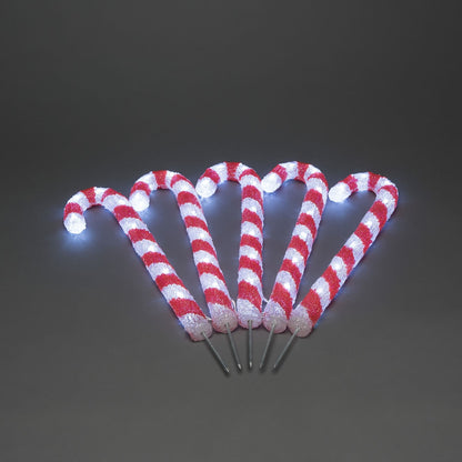 Konstsmide 5 Piece 43cm Acrylic Christmas Candy Cane LED Light Set