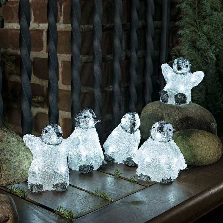 Konstsmide 5 Piece Acrylic Baby Penguin Christmas Light Set