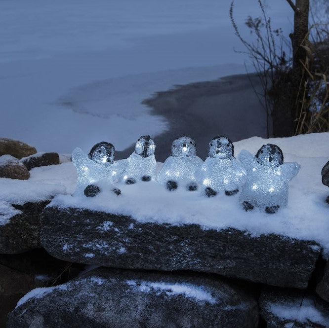 Konstsmide 5 Piece Acrylic Baby Penguin Christmas Light Set