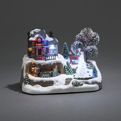 Konstsmide Mechanical Musical Christmas Lit Village Decoration