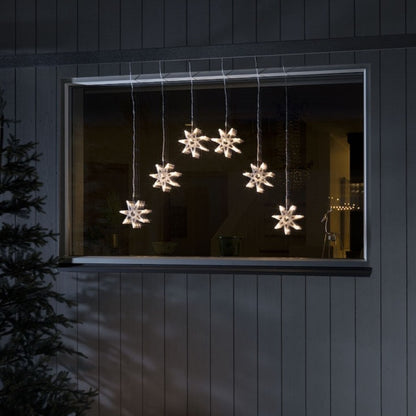 Konstsmide 6 Warm White Acrylic Star Christmas Curtain Lights