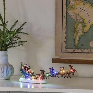 Konstsmide Santa and Sleigh Fibre Optic Scene Christmas Decoration