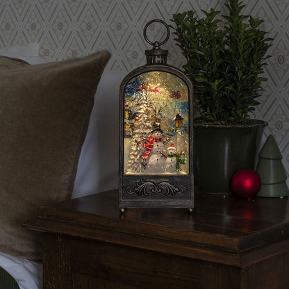 Konstsmide Snowman Scene with Robins Christmas Water Lantern