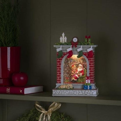 Konstsmide Christmas Santa in Fireplace Water Lantern