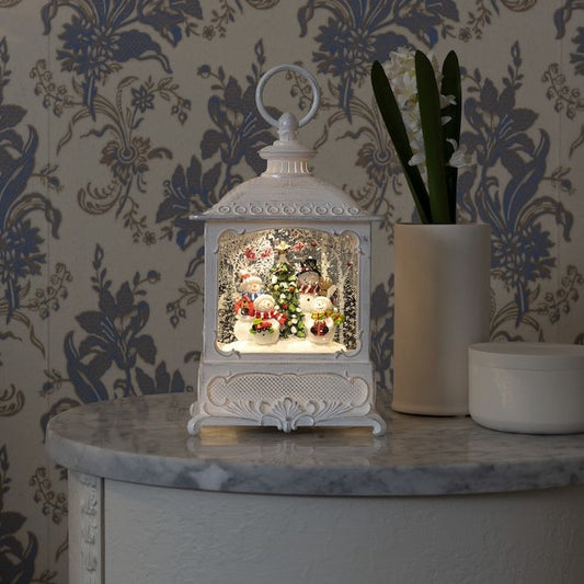 Konstsmide White Snowman Scene Christmas Water Lantern