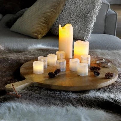 Cream Wax LED Pillar Candles Candle 17cm x 7cm