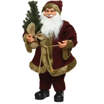 Standing Santa with Christmas Tree 45cm