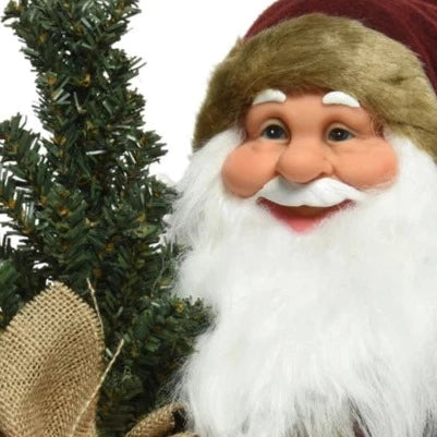 Standing Santa with Christmas Tree 45cm