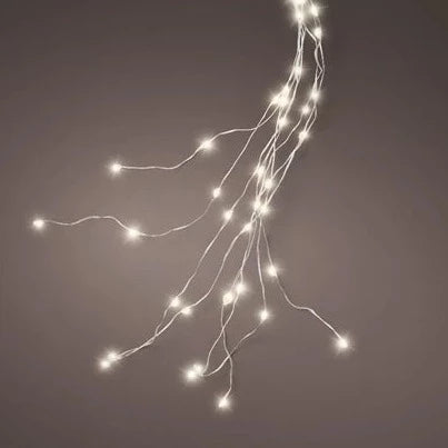 Lumineo Warm White Silver Cable Christmas Tree Lights 210cm