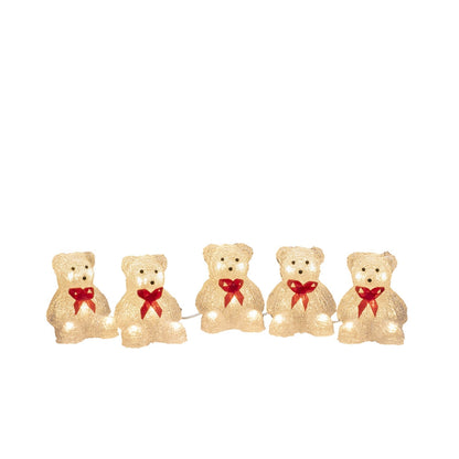 Konstsmide 5 Piece Acrylic Christmas Bears Light Set