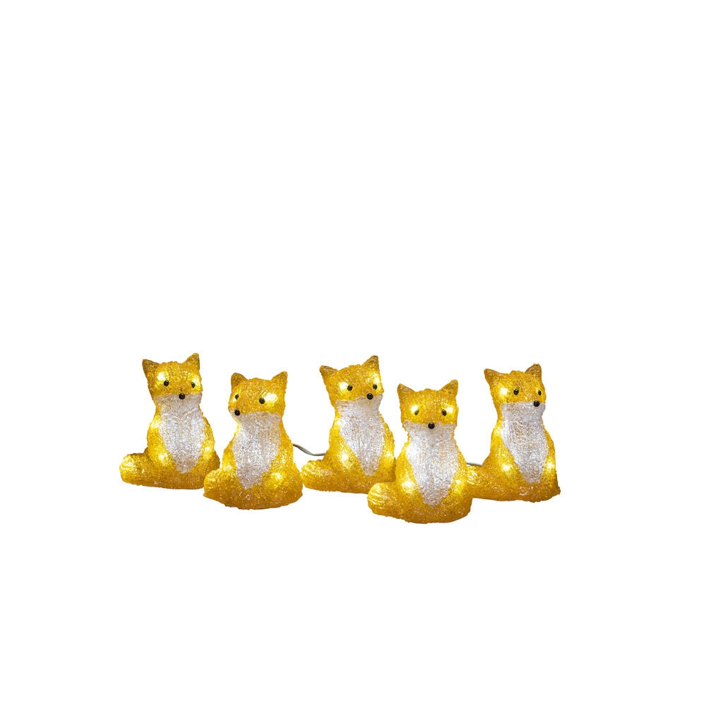 Konstsmide 5 Piece Acrylic Foxes LED Light Set