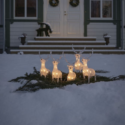 Konstsmide 5 Piece Acrylic Reindeer Christmas LED Set