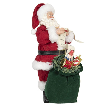 Santa Claus Doll with Gifts Sack And List Christmas Ornament