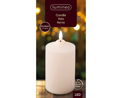 Outdoor LED Cream Church Candle 15cm x 7.5cm
