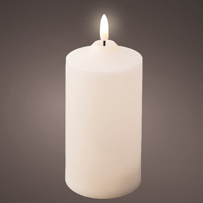 Outdoor LED Cream Christmas Church Candle 17cm x 7.5cm