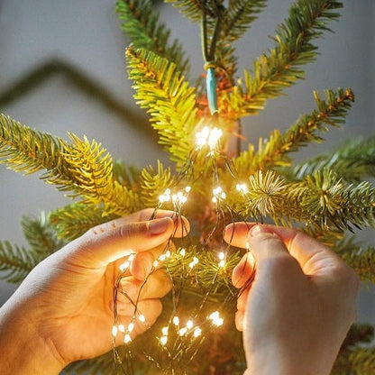 Lumineo Warm White Green Cable Christmas Tree Lights 210cm