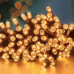 Premier TimeLights 50 Vintage Gold LED Battery Operated Christmas String Lights