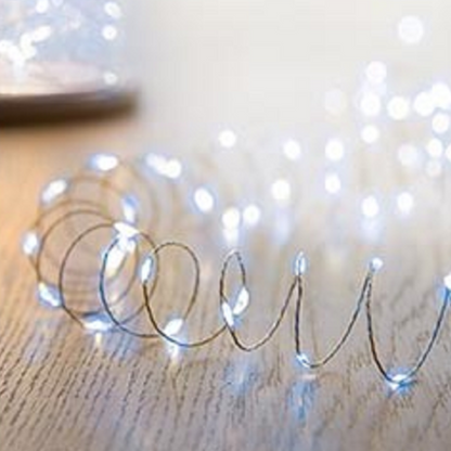 100 White Microbright LED Pin Wire Lights