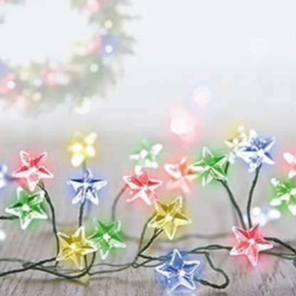 Premier 80 Microbrights Multi Coloured Star Christmas Cluster Lights