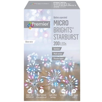 Premier 10 Rainbow Starburst Christmas String Lights