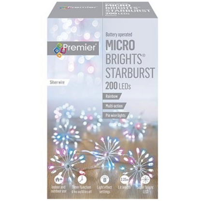 Premier 10 Rainbow Starburst Christmas String Lights