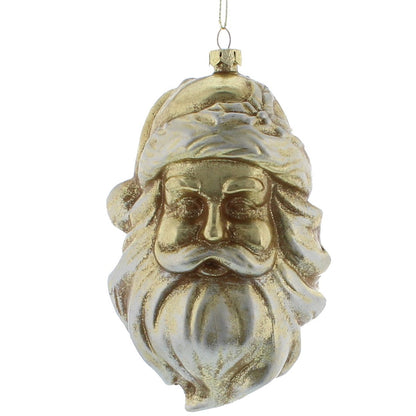 Gold Santa Head 13cm Hanging Decoration Christmas Bauble