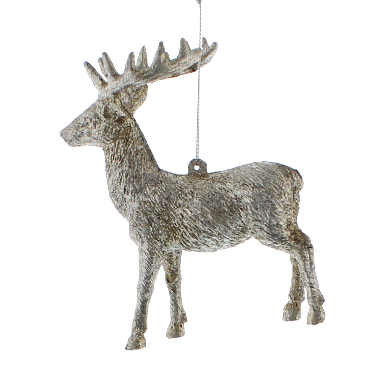 Silver Reindeer 12cm Hanging Christmas Tree Decoration
