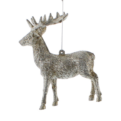 Silver Reindeer 12cm Hanging Christmas Tree Decoration