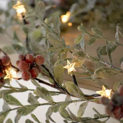 Festive 50 Warm White Star Battery Operated Christmas String Lights